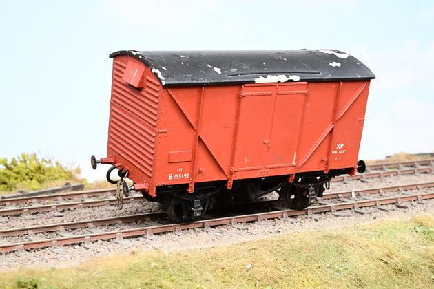 Kit Built 7mm O Gauge 12 Ton Plysided Ventilated Van BR Bauxite No.B755192 - Unboxed