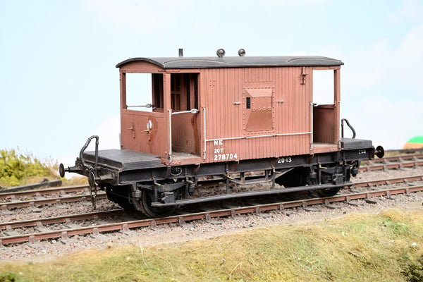 Kit Built 7mm O Gauge NE 20T Brake Van Bauxite No.278704 - Unboxed