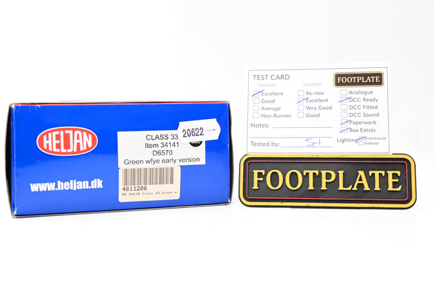 Heljan OO Gauge 34141 BR Green Class 33 No.D6570 - Boxed