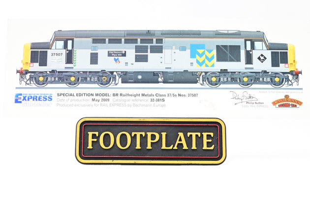 Bachmann OO Gauge 32-321S Class 37/5 Triple Grey Hartlepool Pipe Mill No.37507 - Boxed