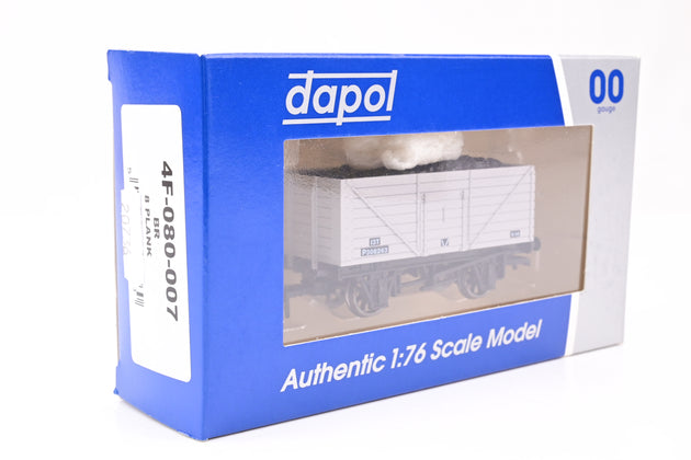 Dapol OO Gauge 4F-080-007 BR 8 Plank Wagon BR Grey No.P308263 - Boxed