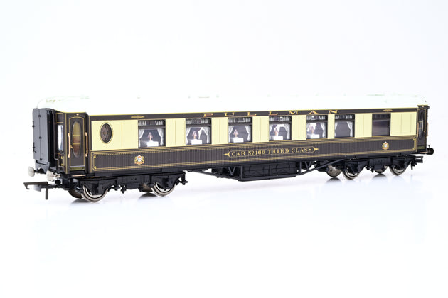 Hornby OO Gauge R4146A Pullman Umber & Cream Wood-sided Third Class Kitchen Car No.166