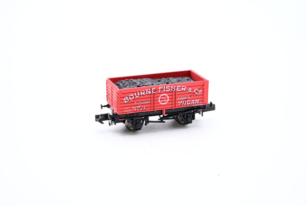 Dapol N Gauge NB-071 Bourne Fisher - Wigan 7 Plank Open Wagon - Boxed
