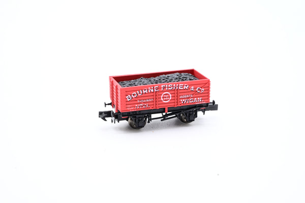 Dapol N Gauge NB-071 Bourne Fisher - Wigan 7 Plank Open Wagon - Boxed