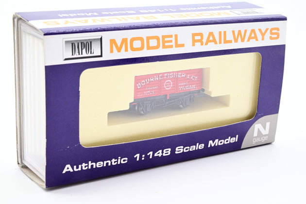 Dapol N Gauge NB-071 Bourne Fisher - Wigan 7 Plank Open Wagon - Boxed
