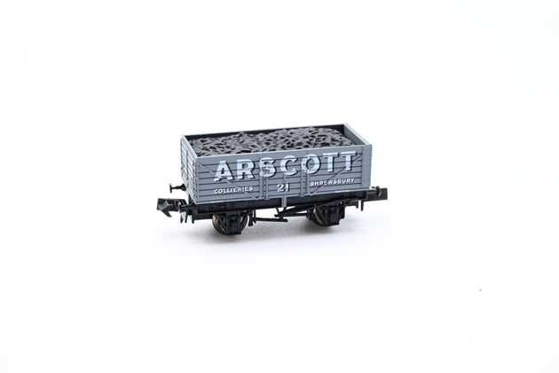 Dapol N Gauge Arscott Collieries Shrewsbury 7 Plank Open Wagon - Boxed