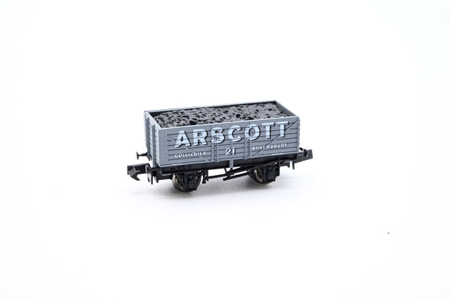 Dapol N Gauge Arscott Collieries Shrewsbury 7 Plank Open Wagon - Boxed