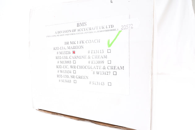 Accucraft Gauge 1 1:32 Scale BR Maroon MK1 FK Coach No.M13226 - Boxed