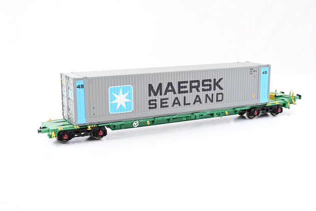 Bachmann OO Gauge 37-313 Intermodal Bogie Wagons with Two 45ft Containers 'Maersk' - Boxed