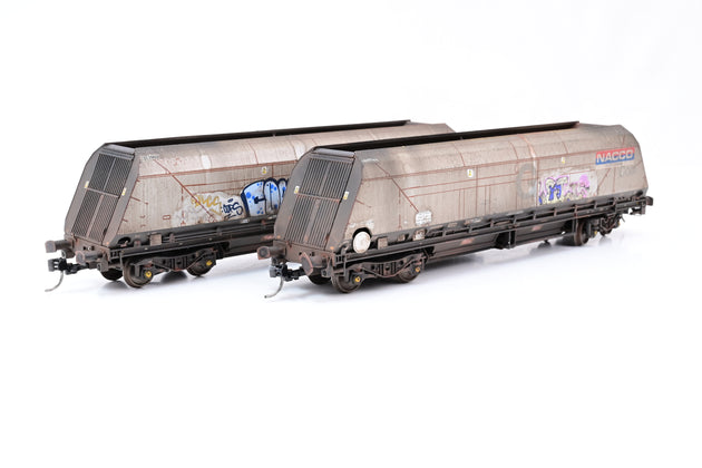 Accurascale OO Gauge 2646NAC1 Cutdown HYA Twin Pack NACCO (Era 11) Graffiti - Weathered, Boxed