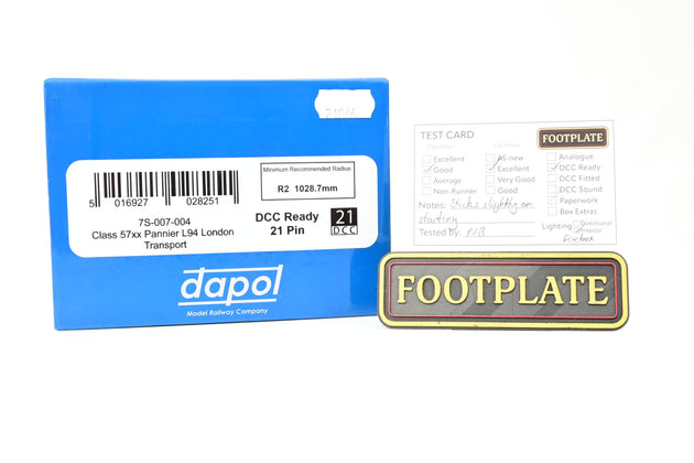 Dapol 7mm O Gauge 7S-007-004 Class 57xx Pannier London Transport No.L94 - Boxed