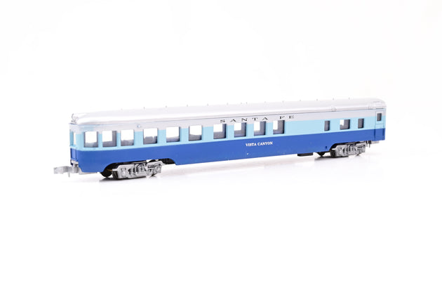 Con-Cor N Gauge Rake of 6 Santa Fe Blue Goose Passenger Car Set - Boxed