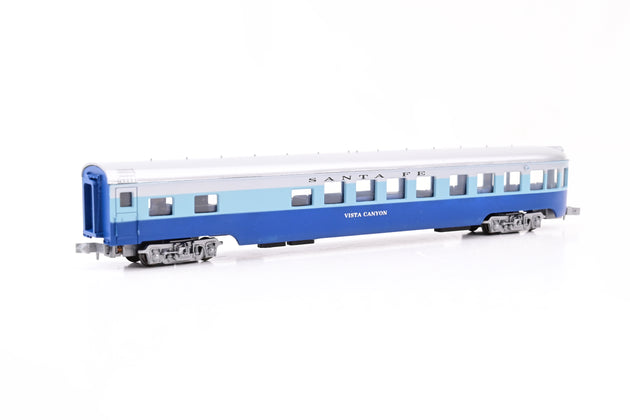 Con-Cor N Gauge Rake of 6 Santa Fe Blue Goose Passenger Car Set - Boxed