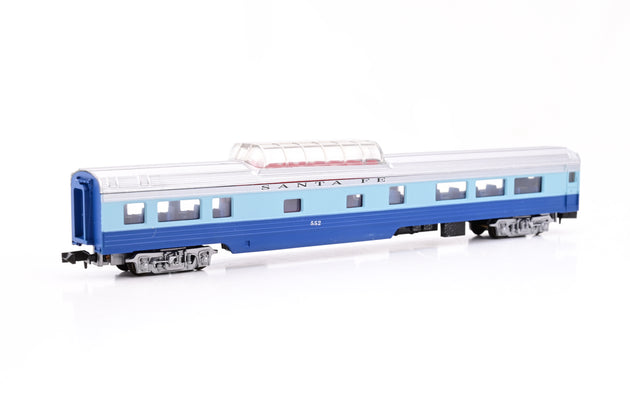 Con-Cor N Gauge Rake of 6 Santa Fe Blue Goose Passenger Car Set - Boxed