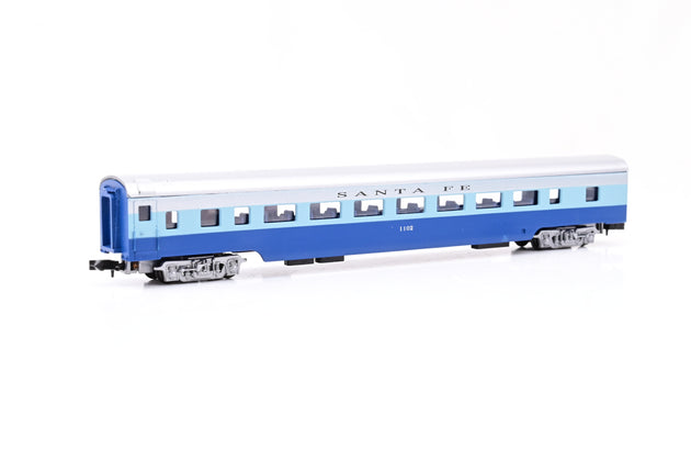 Con-Cor N Gauge Rake of 6 Santa Fe Blue Goose Passenger Car Set - Boxed