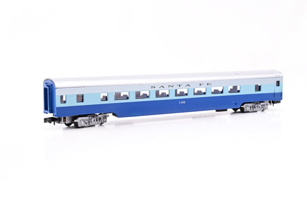 Con-Cor N Gauge Rake of 6 Santa Fe Blue Goose Passenger Car Set - Boxed