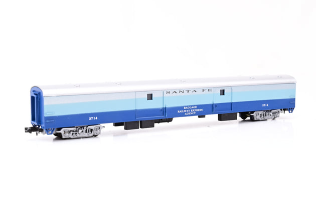 Con-Cor N Gauge Rake of 6 Santa Fe Blue Goose Passenger Car Set - Boxed