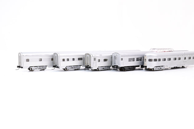 Con-Cor N Gauge Rake of5 Santa Fe Corrugated Passenger Car Set - Boxed