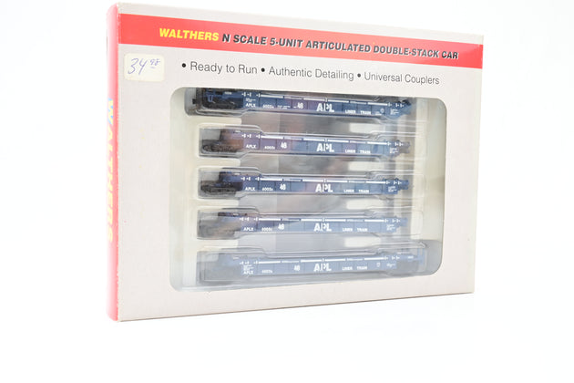 Walthers N Gauge Double Stack 5 Car Set APL- Boxed