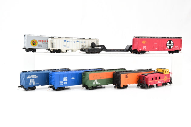 Micro Trains N Gauge Rake of 9 Assorted Wagons - Unboxed