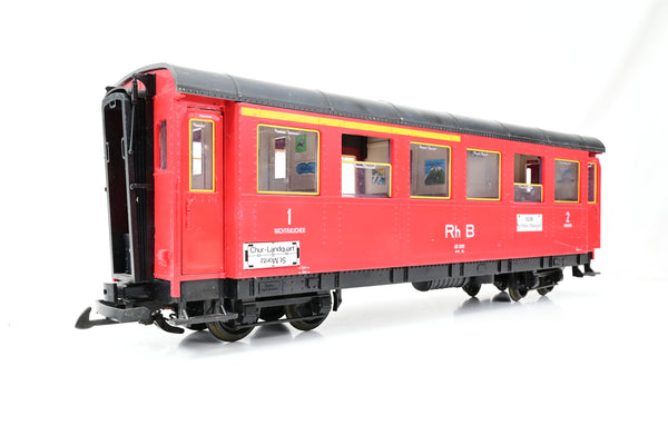 LGB G Gauge 3063 RhB Red Bogie Coach - Boxed