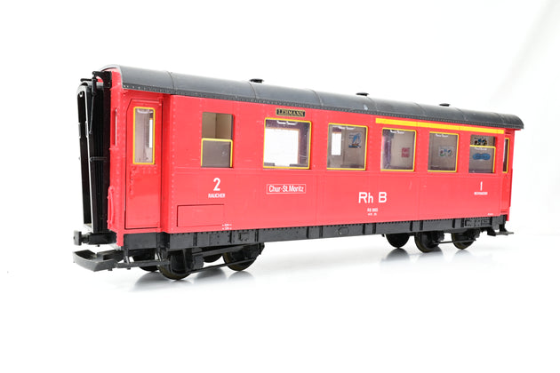 LGB G Gauge 3063 RhB Red Bogie Coach - Boxed