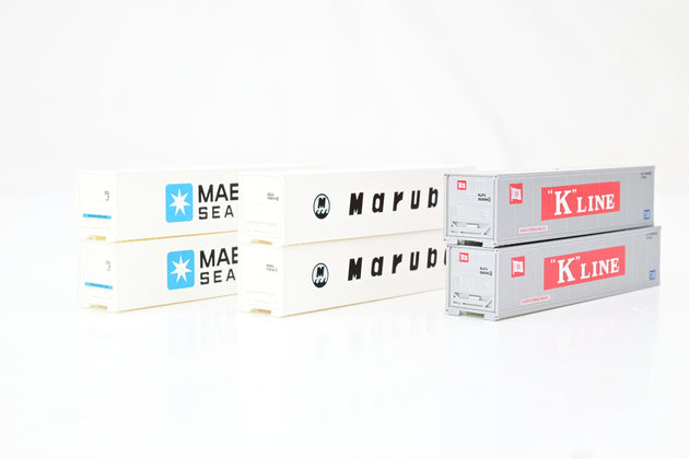 Mixed Set American N Gauge 6 Various Containers 'K Line' Maruba, Maersk'