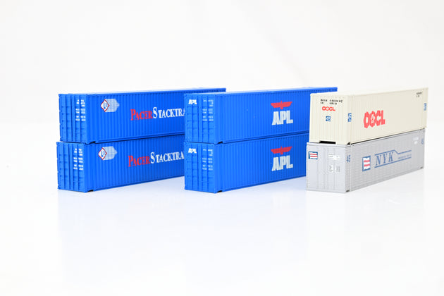 Mixed Set American N Gauge 6 Various Containers 'OOCL, APL, PacerStacktrain, NYK'