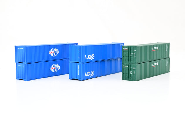 Mixed Set American N Gauge 6 Various Containers 'AJCL, Capital, CMA CGM'