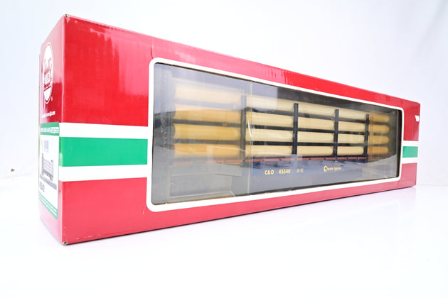 LGB G Gauge 45540 Chesapeake Ohio Bulkhead Flatcar Pipe Load No.45540 - Boxed