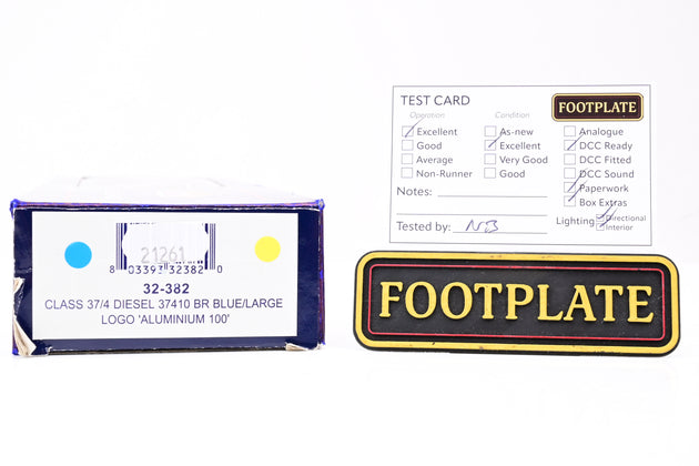 Bachmann OO Gauge 32-382 Class 37/4 Diesel BR Blue Large Loco 'Aluminium 100' No.37410 - Boxed