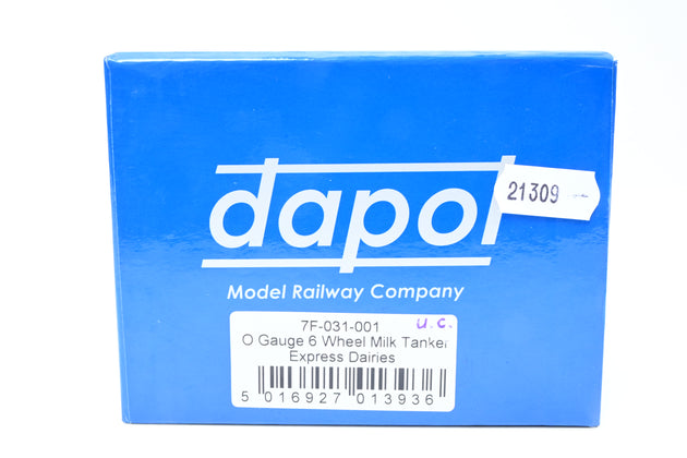 Dapol O Gauge 7F-031-001 6 Wheel Milk Tanker Milk Marketing Board - Boxed