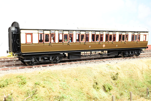 Kit Built O Gauge GWR Chocolate & Cream Corridor Composite Toplight Coach No.7740