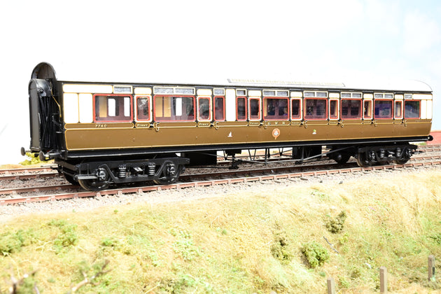 Kit Built O Gauge GWR Chocolate & Cream Corridor Composite Toplight Coach No.7740