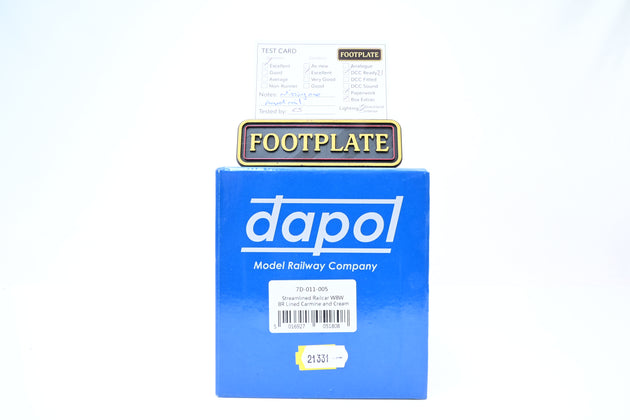 Dapol O Gauge 7D-011-005 BR Carmine & Cream Streamlined Railcar No.W8W - Boxed