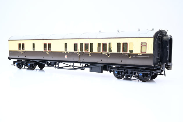 Kit Built O Gauge Rake of 3 GWR Chocolate & Cream Collett Corridor Coaches