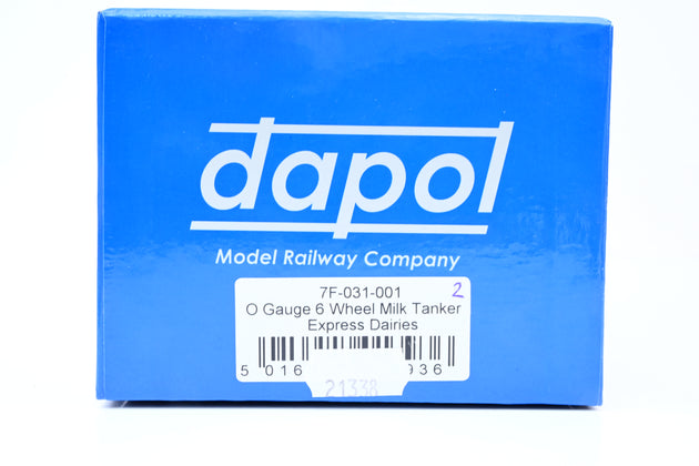 Dapol O Gauge 7F-031-001 6 Wheel Milk Tanker Express Dairies - Boxed