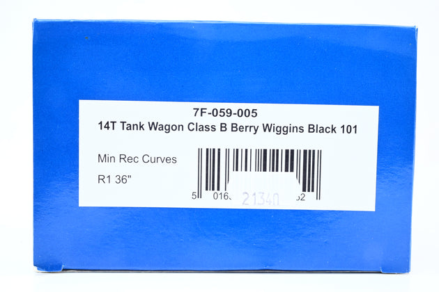 Dapol O Gauge 7F-059-005 14T Tank Wagon Class B Berry Wiggins Black No.101 - Boxed