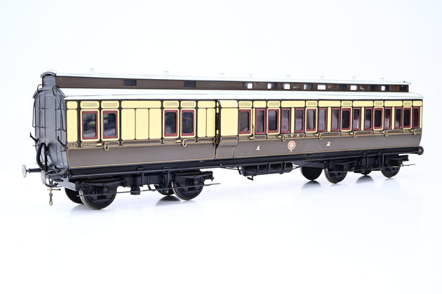 Kit Built O Gauge Rake of 3 GWR Chocolate & Cream Clerestory Coaches