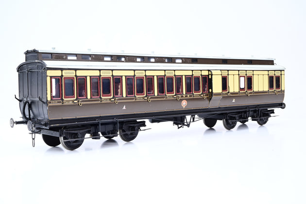 Kit Built O Gauge Rake of 3 GWR Chocolate & Cream Clerestory Coaches