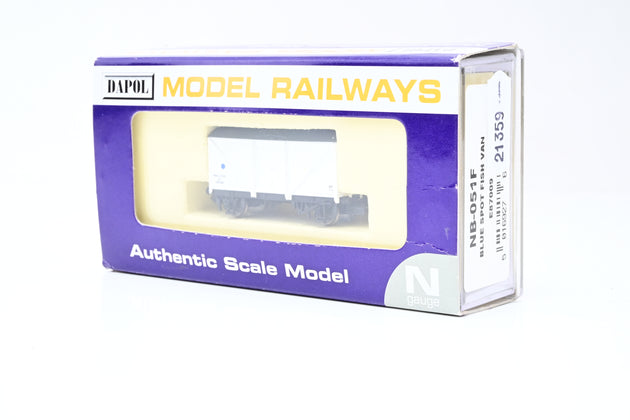 Dapol N Gauge NB-051F BR White Blue Spot Insulfish Fish Van No.E87009 - Boxed