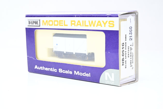 Dapol N Gauge NB-051G BR White Blue Spot Insulfish Fish Van No.E87242 - Boxed