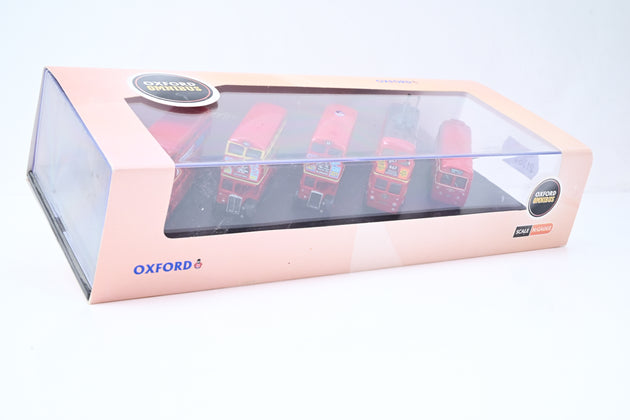 Oxford Diecast N Gauge NSET01 London Bus Collection w/ 5 London Transport Red Buses - Boxed