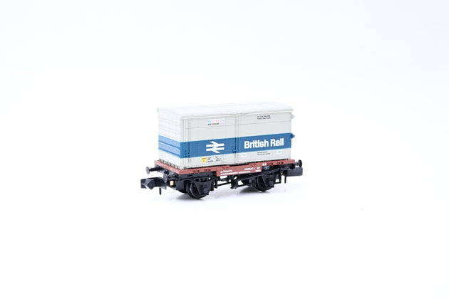 Graham Farish N Gauge 377-2025K BR Bauxite Conflat w/ BA Container 'British Rail' No.B506777 - Limited Edition, Boxed