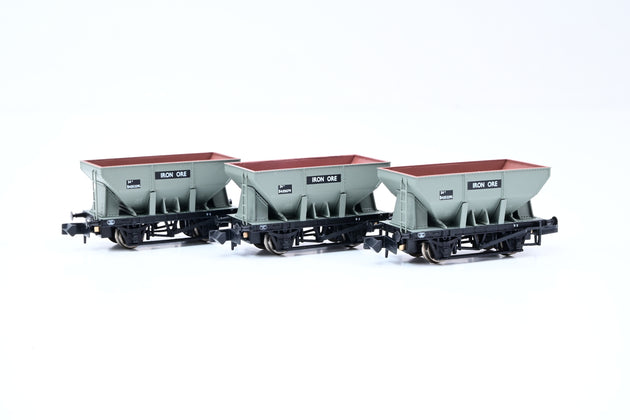 Graham Farish N Gauge Rake of 3 BR Grey 24T Iron Ore Hopper Wagons