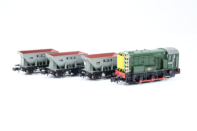 Graham Farish N Gauge 370-140 'The Steel Worker' Train Set w/ Class 08 & 3 24T Iron Ore Hoppers - Boxed