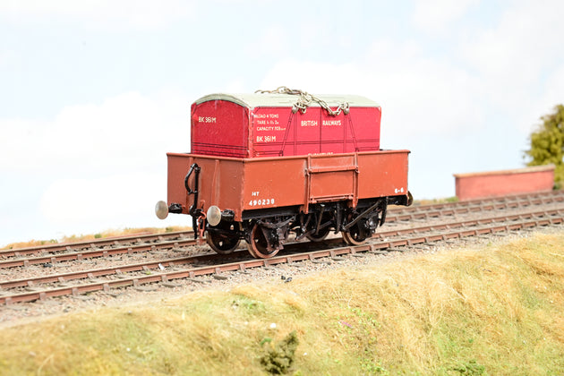 Kit Built O Gauge 14T Steel Sided Open Wagon BR Bauxite W/Container No.490238 - Unboxed