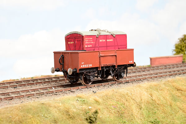 Kit Built O Gauge 14T Steel Sided Open Wagon BR Bauxite W/Container No.490238 - Unboxed