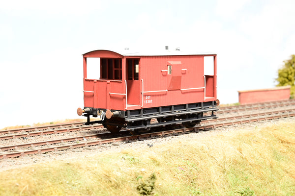 Kit Built O Gauge Wooden Body Metal Roof 20T Brake Van BR Bauxite No.15382 - Unboxed