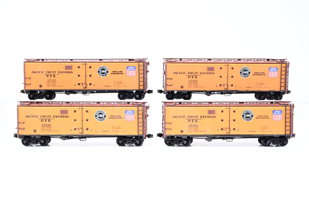 InterMountain N Gauge Rake of 12 Pacific Fruit Express Reefer Box Cars - Aftermarket Box